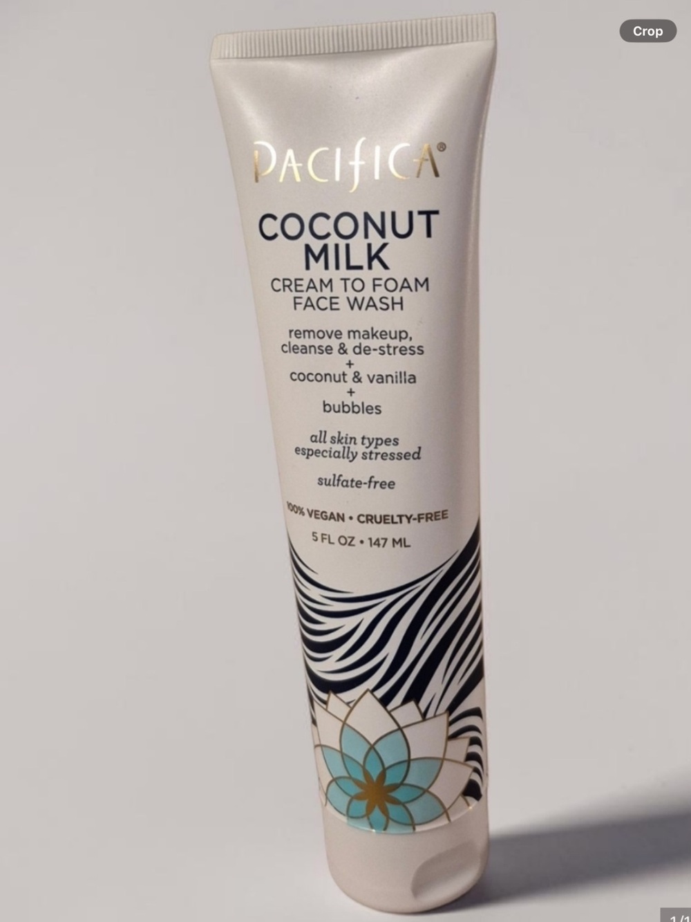 Pacifica Face Cleanser Tube in White and Navy Blue
